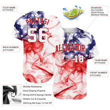 Laden Sie das Bild in den Galerie-Viewer, Custom White White-Red 3D American Flag Authentic Baseball Jersey
