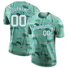 Laden Sie das Bild in den Galerie-Viewer, Custom 3D Pattern Design Hawaii Palm Trees Performance T-Shirt
