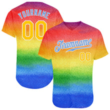 Load image into Gallery viewer, Custom Rainbow For Pride Month Love Is Love LGBT Authentic Baseball Jersey
