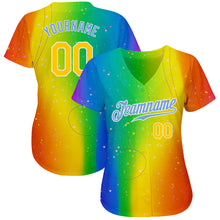 Load image into Gallery viewer, Custom Rainbow For Pride Month Love Is Love LGBT Authentic Baseball Jersey
