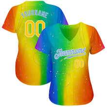 Laden Sie das Bild in den Galerie-Viewer, Custom Rainbow For Pride Month Love Is Love LGBT Authentic Baseball Jersey
