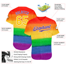 Laden Sie das Bild in den Galerie-Viewer, Custom Rainbow For Pride Month Love Is Love LGBT Authentic Baseball Jersey
