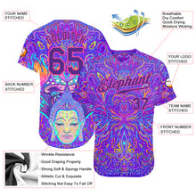 Загрузить изображение в средство просмотра галереи, Custom 3D Pattern Design Sitting Buddha Over Colorful Neon Background Psychedelic Mushroom Composition Authentic Baseball Jersey
