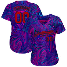 Load image into Gallery viewer, Custom 3D Pattern Design Abstract Interweaving Curved Fluid Art Authentic Baseball Jersey
