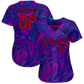 Custom 3D Pattern Design Abstract Interweaving Curved Fluid Art Authentic Baseball Jersey