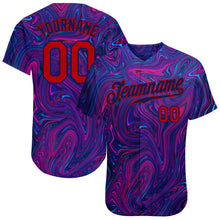 Load image into Gallery viewer, Custom 3D Pattern Design Abstract Interweaving Curved Fluid Art Authentic Baseball Jersey
