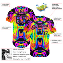 Laden Sie das Bild in den Galerie-Viewer, Custom 3D Pattern Design Abstract Iridescent Psychedelic Swirl Fluid Art Authentic Baseball Jersey
