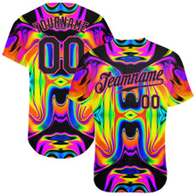 Load image into Gallery viewer, Custom 3D Pattern Design Abstract Iridescent Psychedelic Swirl Fluid Art Authentic Baseball Jersey
