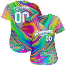 Load image into Gallery viewer, Custom 3D Pattern Design Abstract Colorful Psychedelic Fluid Art Authentic Baseball Jersey
