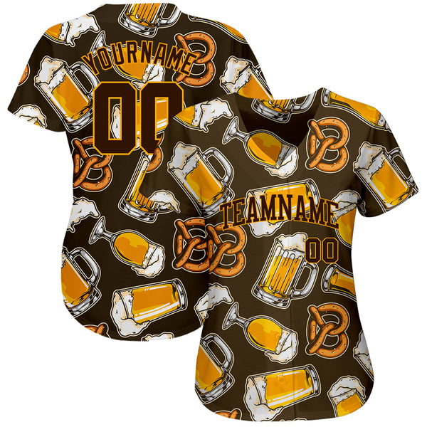 Cheap Custom 3D Pattern Design Beer Authentic Baseball Jersey Free