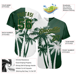 Custom 3D Pattern Design Hawaii Coconut Trees Authentic Baseball Jersey