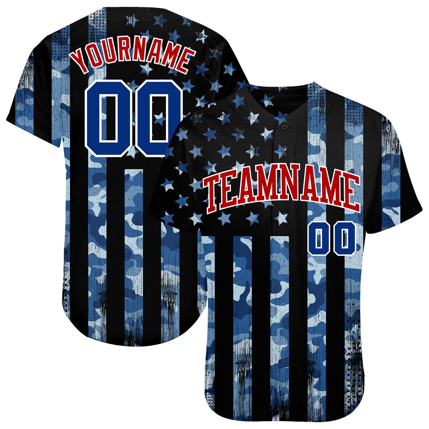 Custom Baseball Jersey Camo Red-Black Authentic Salute to Service Men's Size:XL