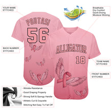Laden Sie das Bild in den Galerie-Viewer, Custom 3D Pink Ribbon With Angel Wings Breast Cancer Awareness Month Women Health Care Support Authentic Baseball Jersey
