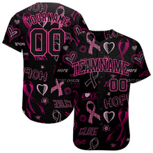 Load image into Gallery viewer, Custom 3D Pink Ribbon Breast Cancer Awareness Month Women Health Care Support Authentic Baseball Jersey
