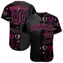 Laden Sie das Bild in den Galerie-Viewer, Custom 3D Pink Ribbon Breast Cancer Awareness Month Women Health Care Support Authentic Baseball Jersey
