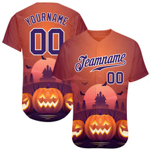 Laden Sie das Bild in den Galerie-Viewer, Custom 3D Pattern Halloween Pumpkins Horror Night Authentic Baseball Jersey
