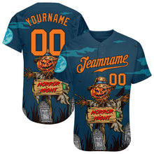 Load image into Gallery viewer, Custom 3D Pattern Halloween Pumpkins Horror Night Authentic Baseball Jersey
