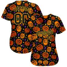 Load image into Gallery viewer, Custom 3D Pattern Halloween Pumpkins Bats Stars Authentic Baseball Jersey
