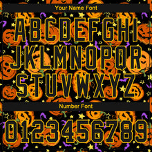 Load image into Gallery viewer, Custom 3D Pattern Halloween Pumpkins Bats Stars Authentic Baseball Jersey
