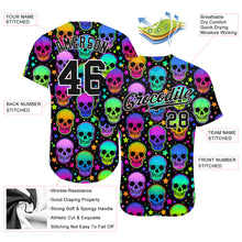 Laden Sie das Bild in den Galerie-Viewer, Custom 3D Pattern Bright Multicolored Halloween Skulls Authentic Baseball Jersey
