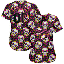 Laden Sie das Bild in den Galerie-Viewer, Custom 3D Pattern Halloween Skulls With Floral Authentic Baseball Jersey
