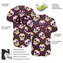 Load image into Gallery viewer, Custom 3D Pattern Halloween Skulls With Floral Authentic Baseball Jersey
