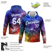 Laden Sie das Bild in den Galerie-Viewer, Custom Stitched Galactic White-Light Blue 3D Pattern Design Sports Pullover Sweatshirt Hoodie
