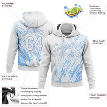 Laden Sie das Bild in den Galerie-Viewer, Custom Stitched White White-Light Blue 3D Pattern Design Sports Pullover Sweatshirt Hoodie
