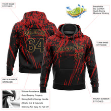 Load image into Gallery viewer, Custom Stitched Red Black-Old Gold 3D Pattern Design Sports Pullover Sweatshirt Hoodie
