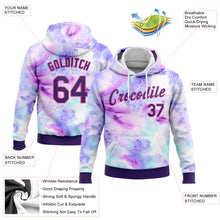 Laden Sie das Bild in den Galerie-Viewer, Custom Stitched Tie Dye Purple-Pink 3D Pattern Design Sports Pullover Sweatshirt Hoodie
