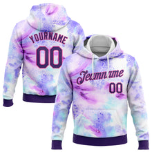 Load image into Gallery viewer, Custom Stitched Tie Dye Purple-Pink 3D Pattern Design Sports Pullover Sweatshirt Hoodie
