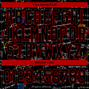 Custom Stitched Black Black Red-White 3D Pattern Design Math Sports Pullover Sweatshirt Hoodie