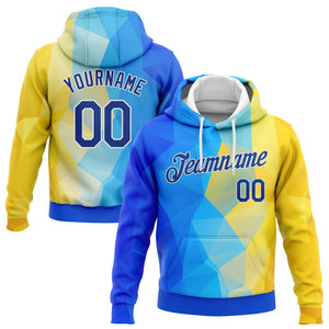 Custom Stitched Gold Royal-White 3D Pattern Design Ukrainian Flag Sports Pullover Sweatshirt Hoodie