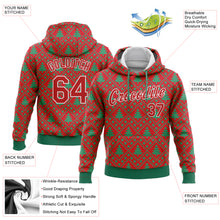 Laden Sie das Bild in den Galerie-Viewer, Custom Stitched Red Red-Kelly Green 3D Christmas Trees Sports Pullover Sweatshirt Hoodie
