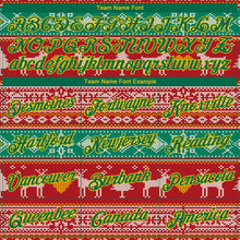 Загрузить изображение в средство просмотра галереи, Custom Stitched Red Kelly Green-Gold 3D Christmas Reindeers Sports Pullover Sweatshirt Hoodie
