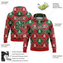 Laden Sie das Bild in den Galerie-Viewer, Custom Stitched Red Green-White 3D Christmas Trees Sports Pullover Sweatshirt Hoodie
