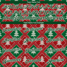 Laden Sie das Bild in den Galerie-Viewer, Custom Stitched Red Green-White 3D Christmas Trees Sports Pullover Sweatshirt Hoodie
