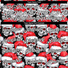 Laden Sie das Bild in den Galerie-Viewer, Custom Stitched Red White-Black 3D Skulls And Christmas Santa&#39;s Hat Sports Pullover Sweatshirt Hoodie
