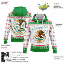 Laden Sie das Bild in den Galerie-Viewer, Custom Stitched Kelly Green White-Red 3D Mexican Flag Sports Pullover Sweatshirt Hoodie
