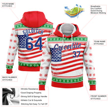 Laden Sie das Bild in den Galerie-Viewer, Custom Stitched Red Royal-Kelly Green 3D American Flag Sports Pullover Sweatshirt Hoodie
