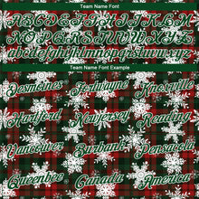Load image into Gallery viewer, Custom Stitched Red Green-White 3D Christmas Plaid And Snow Sports Pullover Sweatshirt Hoodie
