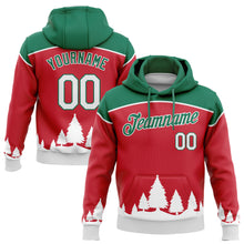 Load image into Gallery viewer, Custom Stitched Red White-Kelly Green 3D Christmas Trees Sports Pullover Sweatshirt Hoodie
