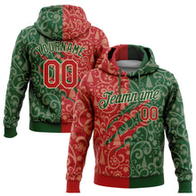 Laden Sie das Bild in den Galerie-Viewer, Custom Stitched Green Red-Cream 3D Christmas Sports Pullover Sweatshirt Hoodie
