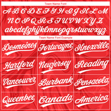 Load image into Gallery viewer, Custom Red White 3D Pattern Design Authentic Baseball Jersey

