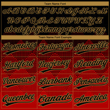 Charger l&#39;image dans la galerie, Custom Red Black-Old Gold 3D Pattern Design Authentic Baseball Jersey
