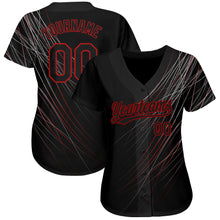 Загрузить изображение в средство просмотра галереи, Custom Black Black-Red 3D Pattern Design Authentic Baseball Jersey
