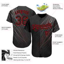 Загрузить изображение в средство просмотра галереи, Custom Black Black-Red 3D Pattern Design Authentic Baseball Jersey
