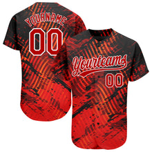 Laden Sie das Bild in den Galerie-Viewer, Custom Black Red-White 3D Pattern Design Authentic Baseball Jersey
