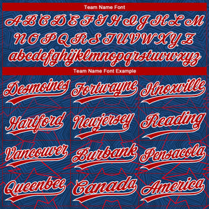 Custom Royal Red-White 3D Pattern Design Authentic Baseball Jersey