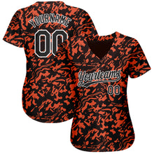 Charger l&#39;image dans la galerie, Custom Orange Black-White 3D Pattern Design Authentic Baseball Jersey
